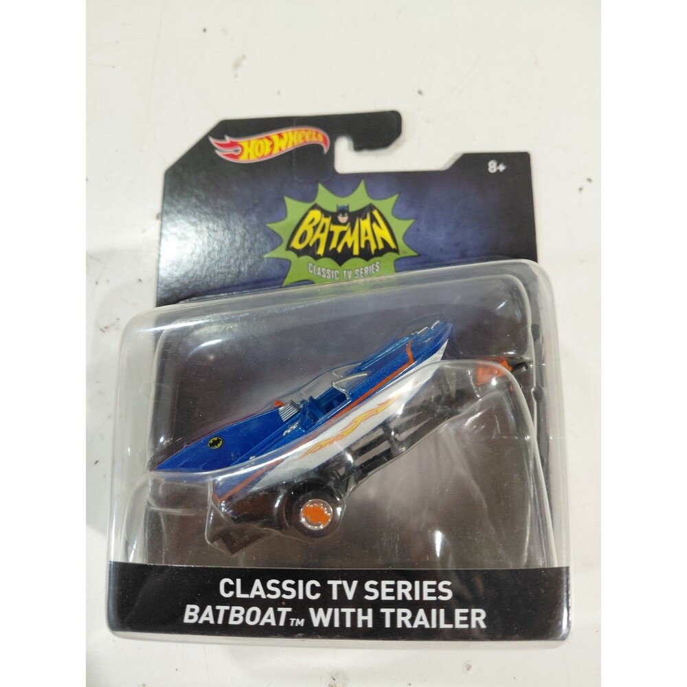 NIP Hot Wheels DC Comics Batman Classic TV Series Bat Boat w/Trailer